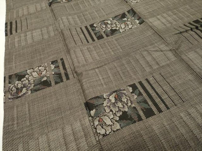 平和屋着物●本場大島紬　7マルキ　横段花文　正絹　逸品　CABI0525gh