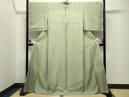平和屋着物●染織作家　生沼忠　訪問着　お召地　幾何学文様　暈し染め　黄金糸　ロング丈　正絹　逸品　未使用　CABI0526gh