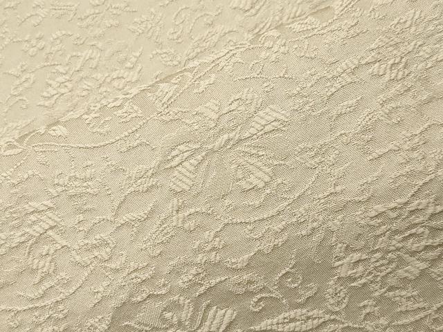 平和屋着物●上質な色無地　花唐草地紋　白橡色　正絹　逸品　CABI0531gh