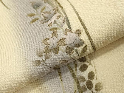 平和屋着物●訪問着　駒刺繍　手描き　草花文　暈し染め　金彩　正絹　逸品　CABI0533gh