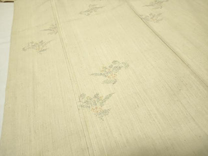 平和屋着物●結城紬　80亀甲　飛び亀甲柄　花唐草文　正絹　逸品　未使用　CABI0534gh
