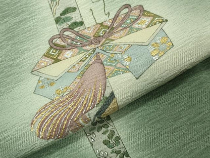 平和屋着物●友禅師・京の名工・伝統工芸士・樽本伊勢蔵訪問着　手描き　琵琶　楽器人物風景文　暈し染め　金銀彩　正絹　逸品　CABI0535gh