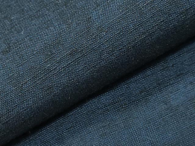 平和屋着物●上質な紬　アンサンブル　色無地　藍色　正絹　逸品　CABI0541gh