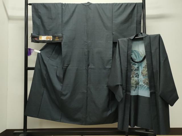 平和屋着物●男性　本場大島紬　アンサンブル　80亀甲　総詰め　平兼秀作　証紙付き　正絹　逸品　CABI0543gh