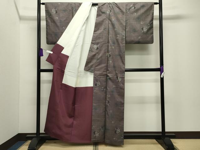 平和屋着物●都喜ヱ門　本場大島紬　7マルキ　泥染め　時に佇む　藤絹織物謹製　証紙付き　正絹　逸品　CABI0545gh