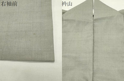 平和屋着物●上質な紬　色無地　青磁鼠色　正絹　逸品　CABI0546gh