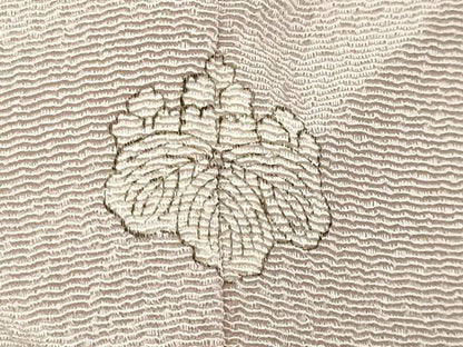 平和屋着物●訪問着　手描き　草花文　鬼しぼ縮緬　反端付き　正絹　逸品　CABI0547gh