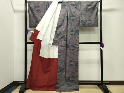 平和屋着物●本場大島紬　9マルキ　舞蝶文　久野織物謹製　証紙付き　正絹　逸品　CABI0548gh