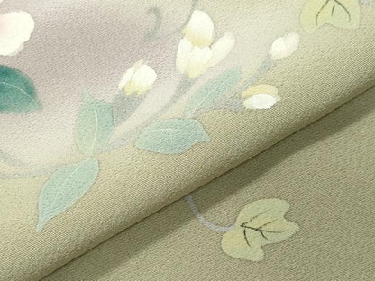 平和屋着物●訪問着　手描き　草花文　暈し染め　正絹　逸品　CABI0551gh