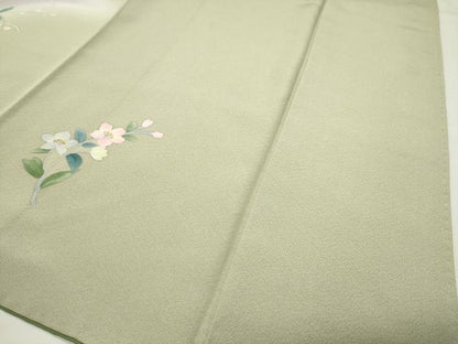 平和屋着物●訪問着　手描き　草花文　暈し染め　正絹　逸品　CABI0551gh