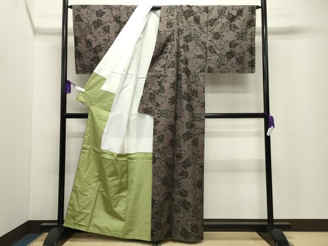 平和屋着物●本場大島紬　7マルキ　更紗花唐草文　正絹　逸品　未使用　CABI0556gh