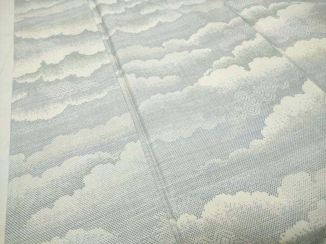 平和屋着物●本場大島紬　白大島　9マルキ　雲重ね亀甲文　正絹　逸品　CABI0558gh