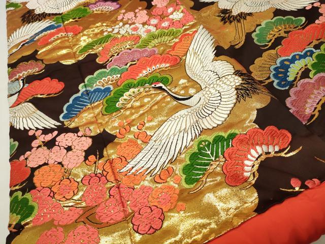 平和屋本店●色打掛　お引きずり　和装　婚礼　結婚式　花嫁　神社挙式　唐織　飛鶴梅松文　金糸　逸品　CABI0562gh