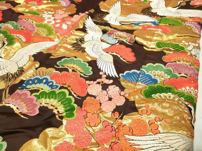 平和屋本店●色打掛　お引きずり　和装　婚礼　結婚式　花嫁　神社挙式　唐織　飛鶴梅松文　金糸　逸品　CABI0562gh
