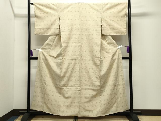 平和屋着物●白鷹お召　110亀甲　舞花文　正絹　逸品　CABI0566gh
