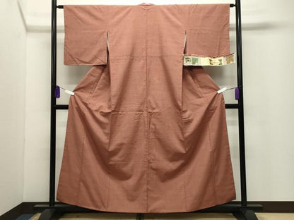 平和屋着物●本場結城玉紬　結織苑　草木染　色無地　駱駝色　証紙付き　正絹　逸品　CABI0567gh
