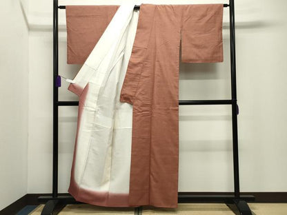 平和屋着物●本場結城玉紬　結織苑　草木染　色無地　駱駝色　証紙付き　正絹　逸品　CABI0567gh