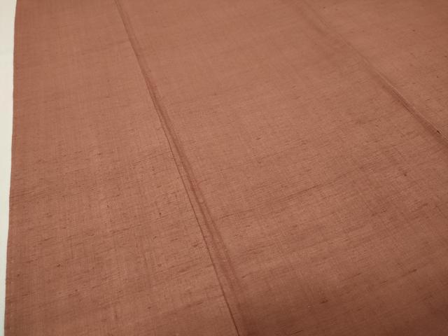 平和屋着物●本場結城玉紬　結織苑　草木染　色無地　駱駝色　証紙付き　正絹　逸品　CABI0567gh