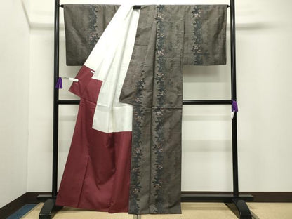 平和屋着物●本場大島紬　9マルキ　総絣　草花間道　正絹　逸品　CABI0573gh