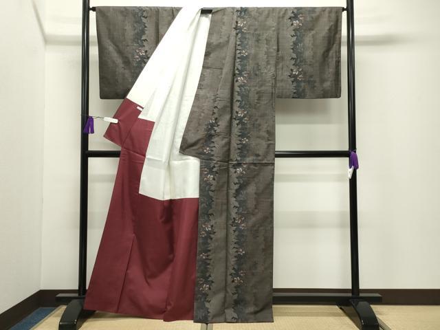 平和屋着物●本場大島紬　9マルキ　総絣　草花間道　正絹　逸品　CABI0573gh