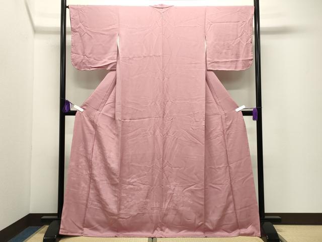 平和屋着物●無地絵羽訪問着　風景地紋　鴇色　ロング丈　正絹　逸品　未使用　CABI0574gh