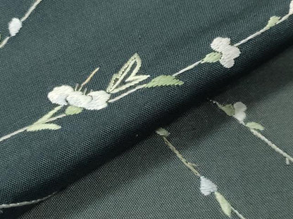 平和屋着物●訪問着　本場縞大島紬　作家物　総刺繍　枝花文　正絹　逸品　CABI0575gh