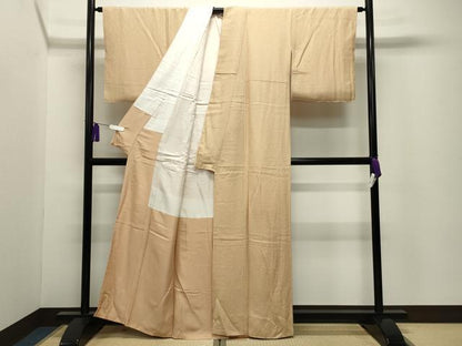 平和屋着物●上質な色無地　花唐草地紋　蜂蜜色　正絹　逸品　未使用　CABI0576gh