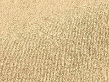 平和屋着物●上質な色無地　花唐草地紋　蜂蜜色　正絹　逸品　未使用　CABI0576gh