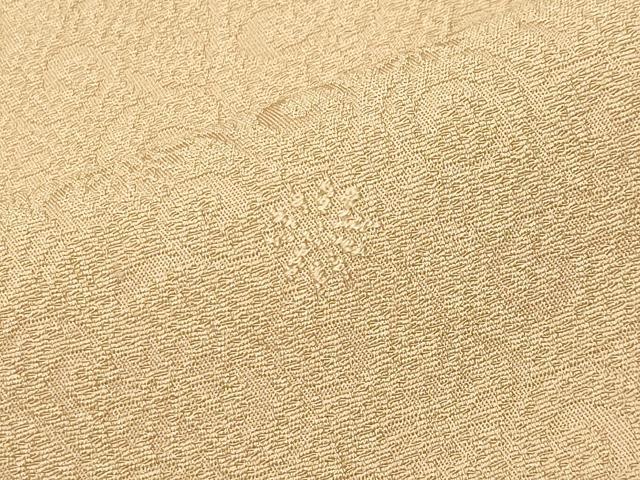 平和屋着物●上質な色無地　花唐草地紋　蜂蜜色　正絹　逸品　未使用　CABI0576gh