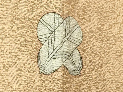 平和屋着物●上質な色無地　花唐草地紋　蜂蜜色　正絹　逸品　未使用　CABI0576gh