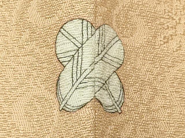 平和屋着物●上質な色無地　花唐草地紋　蜂蜜色　正絹　逸品　未使用　CABI0576gh