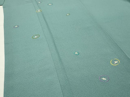 平和屋着物●訪問着　総刺繍　花丸文　金銀糸　正絹　逸品　CABI0577gh