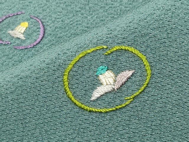 平和屋着物●訪問着　総刺繍　花丸文　金銀糸　正絹　逸品　CABI0577gh