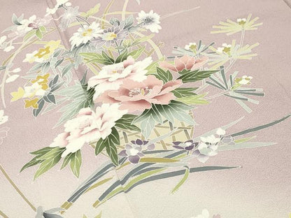 平和屋着物●訪問着　友禅　花籠文　暈し染め　正絹　逸品　未使用　CABI0579gh