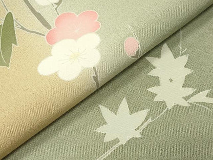 平和屋着物●訪問着　友禅　作家物　枝花文　暈し染め　正絹　逸品　CABI0580gh