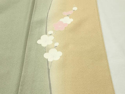 平和屋着物●訪問着　友禅　作家物　枝花文　暈し染め　正絹　逸品　CABI0580gh