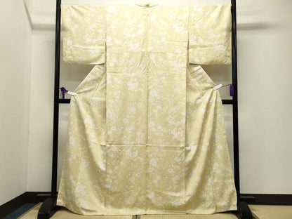 平和屋着物●上質な小紋　花唐草文　正絹　逸品　CABI0584gh