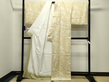 平和屋着物●上質な小紋　花唐草文　正絹　逸品　CABI0584gh