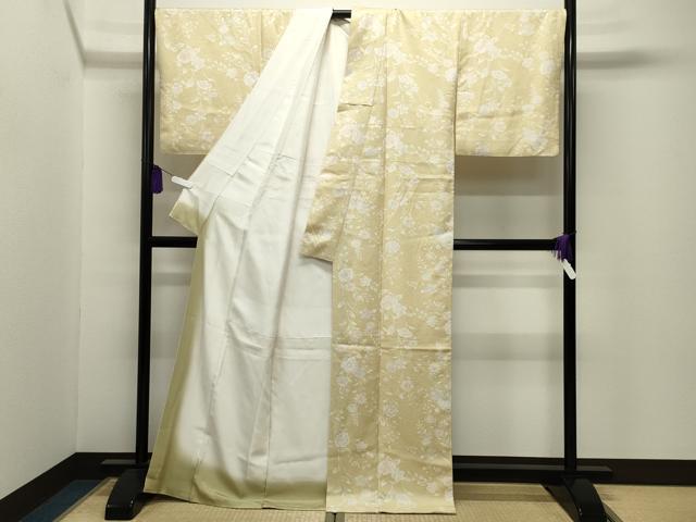 平和屋着物●上質な小紋　花唐草文　正絹　逸品　CABI0584gh