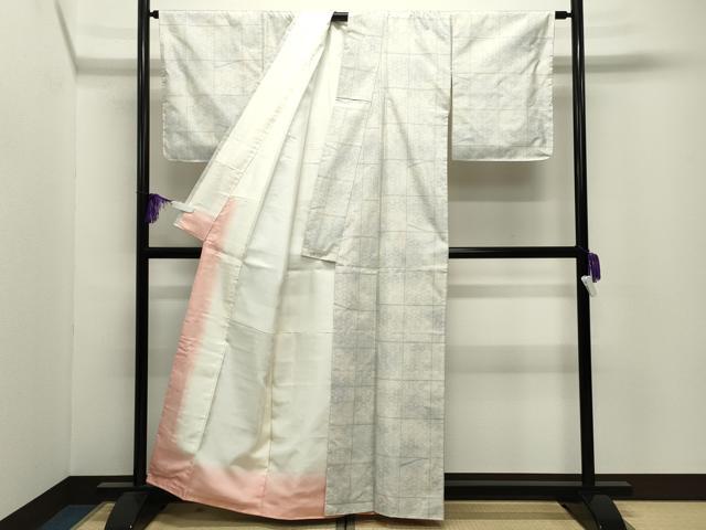 平和屋着物●本場大島紬　白大島　9マルキ　菱吉祥文　正絹　逸品　未使用　CABI0585gh