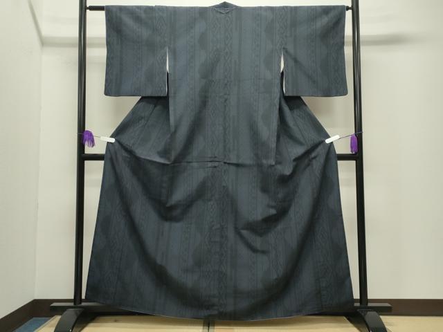 平和屋着物●本塩沢　110亀甲　菱吉祥文　正絹　逸品　CABI0586gh