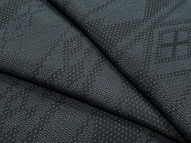 平和屋着物●本塩沢　110亀甲　菱吉祥文　正絹　逸品　CABI0586gh