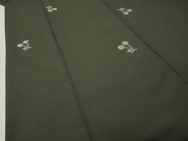 平和屋着物●上質な紬　さくらんぼ　正絹　逸品　CABI0588gh