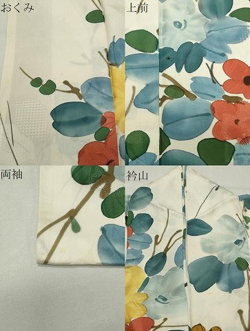 平和屋着物●上質な小紋　地紋起こし　枝花文　正絹　逸品　CABI0589gh