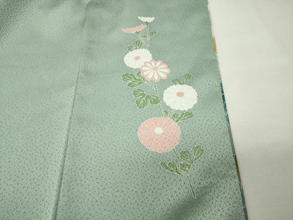 平和屋着物●訪問着　駒刺繍　地紙重ね花文　暈し染め　金彩　上代35万　ロング丈　正絹　逸品　未使用　CABI0590gh