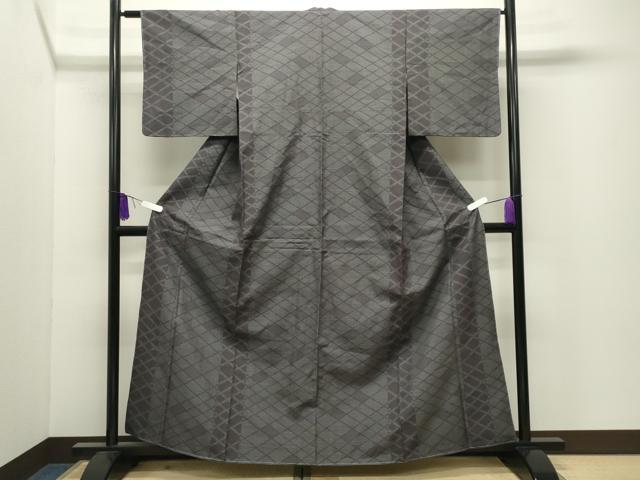 平和屋着物●結城紬　80亀甲　菱吉祥文　やまと誂製　正絹　逸品　未使用　CABI0591gh