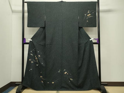 平和屋着物●訪問着　椿花文　金彩　正絹　逸品　CABI0593gh