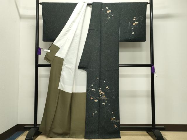 平和屋着物●訪問着　椿花文　金彩　正絹　逸品　CABI0593gh