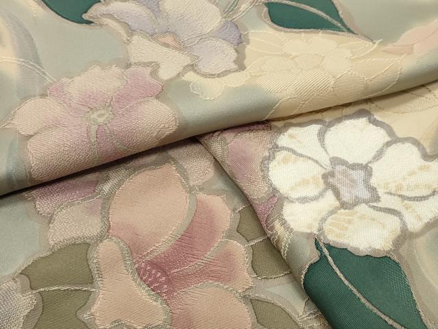 平和屋着物●上質な小紋　地紋起こし　草花文　正絹　逸品　未使用　CABI0594gh