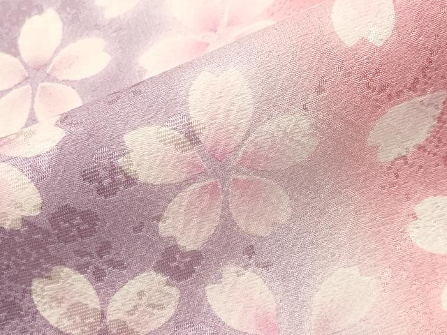 平和屋着物●豪華振袖　駒刺繍　舞桜文　暈し染め　金彩　正絹　逸品　CABI0596gh